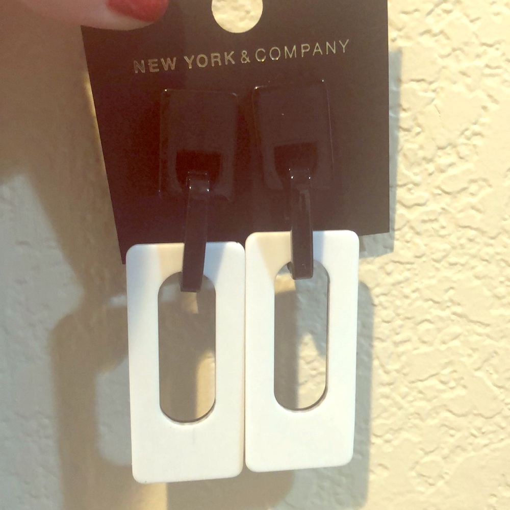 Black and white earrings